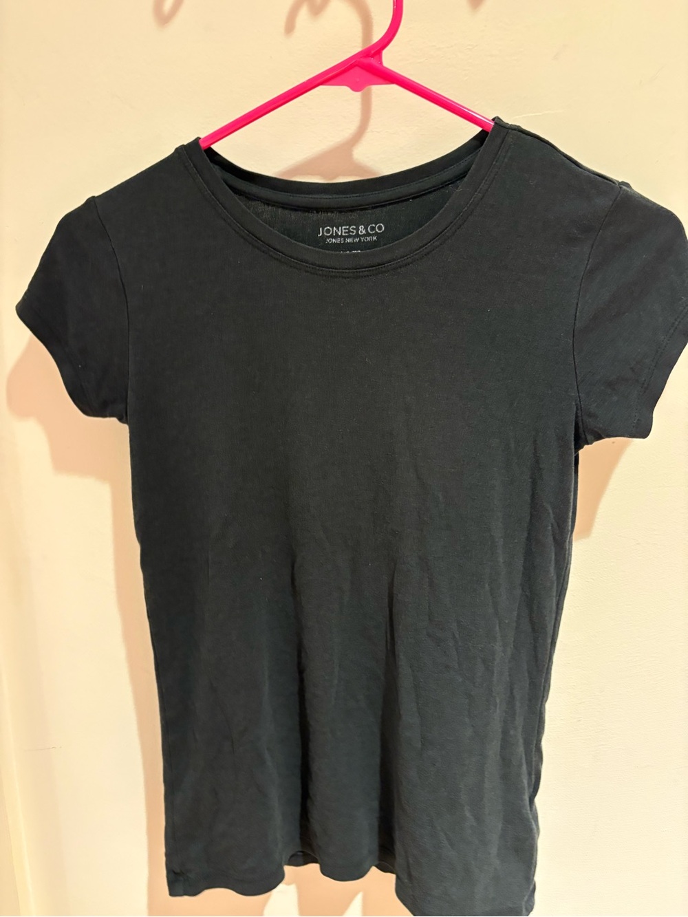 Jones New York Black Short Sleeve Crewneck Tee